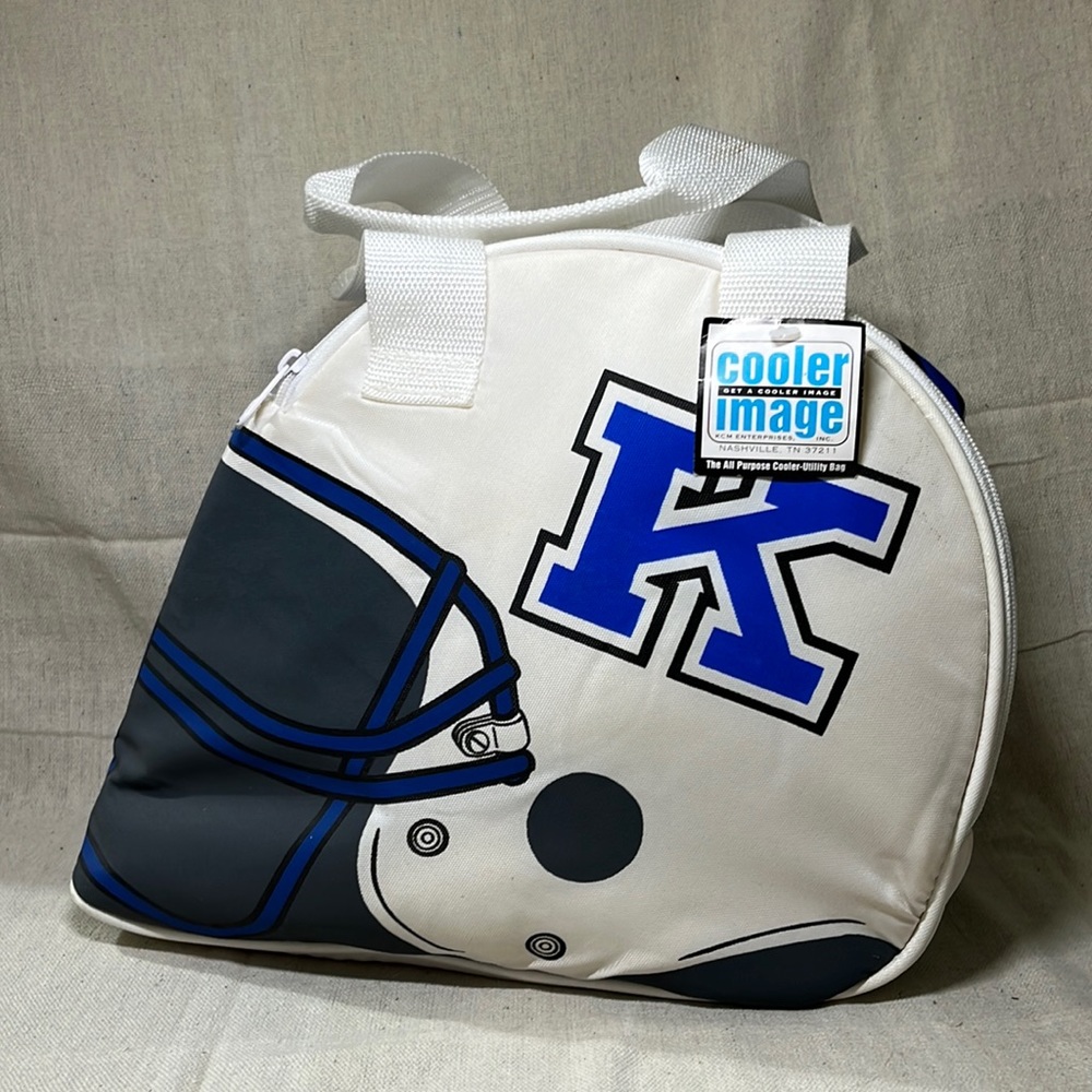 University of Kentucky football helmet shaped insulated cooler/ lunch tote. NWT